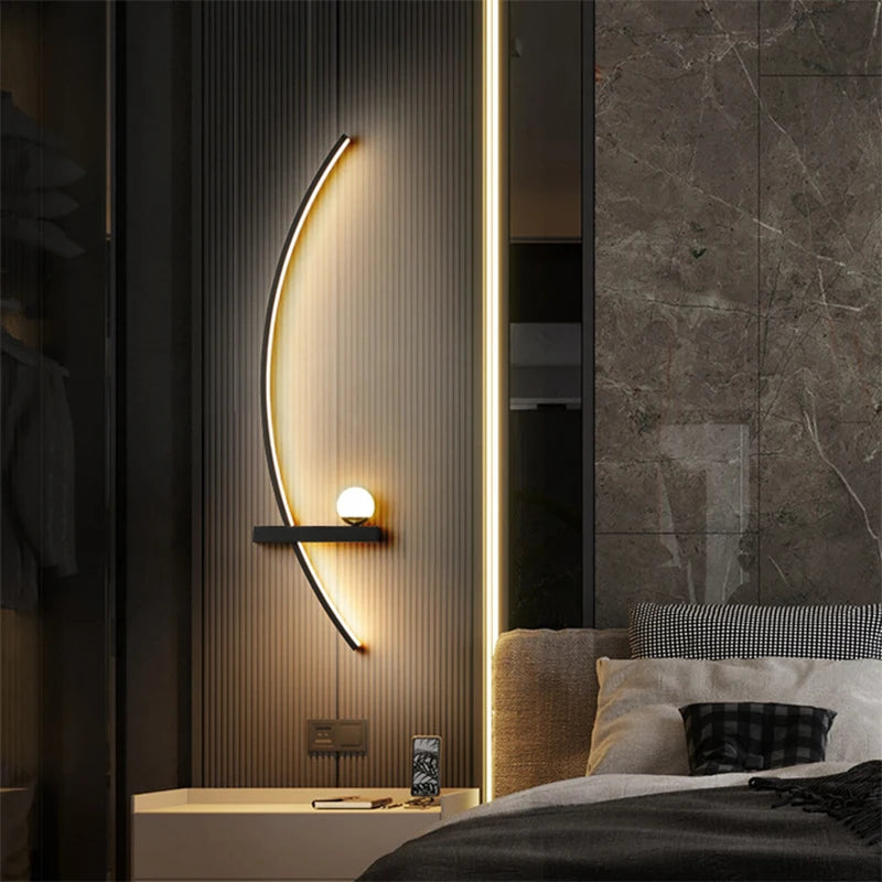 Bedside LED Wall Lamp Smart Remote Control Left Right Lighting Wall Sconces Bedroom Study Living Room Indoor Led Lights Lustre