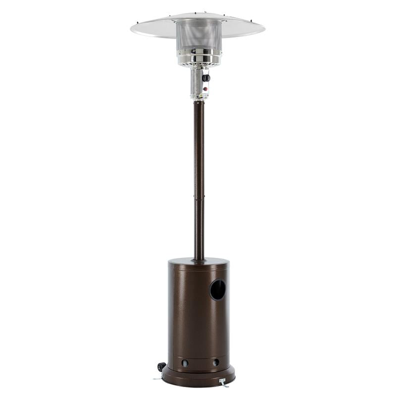 48,000 BTU Propane Patio Heater with Tabletop, Double-Layer Stainless Steel Burner and Safety Protection System, with Wheels for Home&Commercial Use