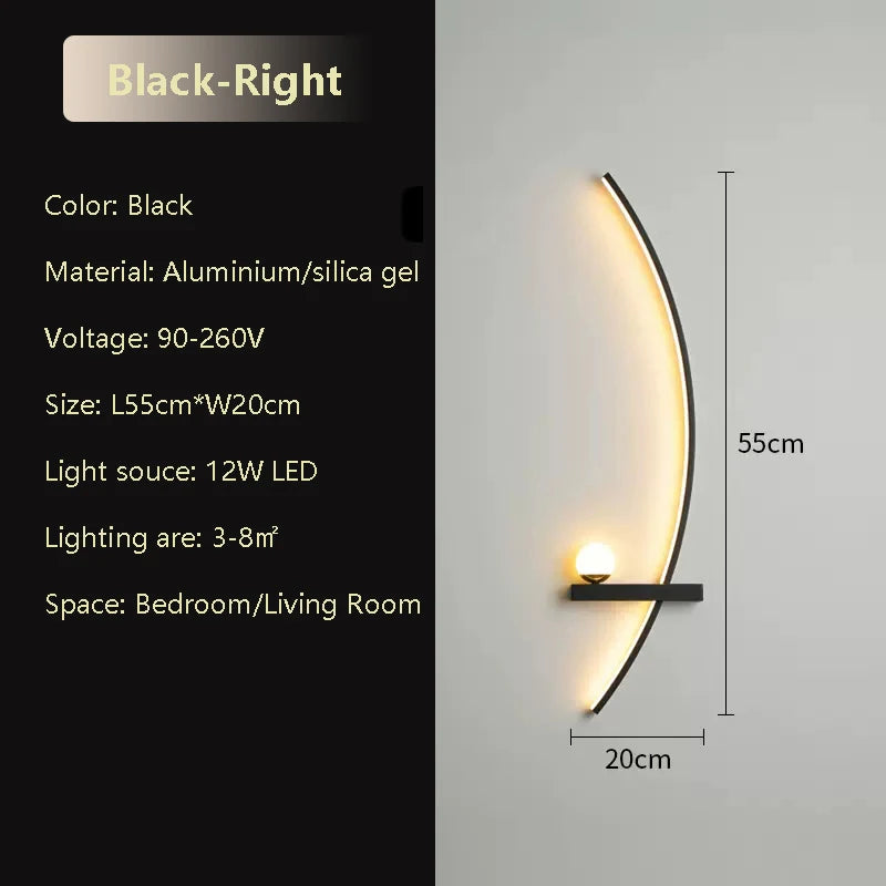 Bedside LED Wall Lamp Smart Remote Control Left Right Lighting Wall Sconces Bedroom Study Living Room Indoor Led Lights Lustre