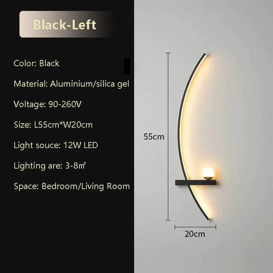 Bedside LED Wall Lamp Smart Remote Control Left Right Lighting Wall Sconces Bedroom Study Living Room Indoor Led Lights Lustre