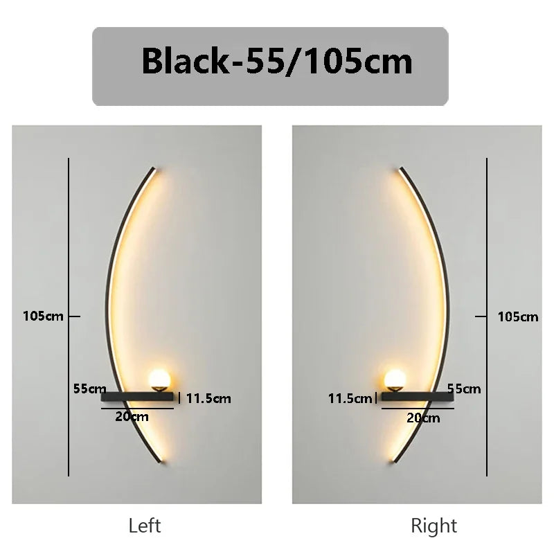 Bedside LED Wall Lamp Smart Remote Control Left Right Lighting Wall Sconces Bedroom Study Living Room Indoor Led Lights Lustre