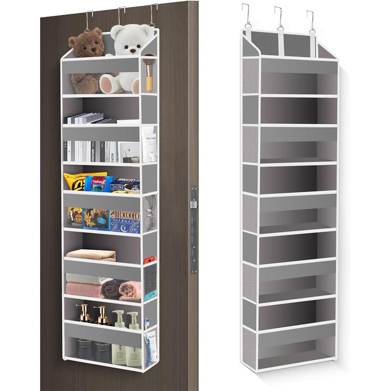 Over the Door Hanging Organizer, 5-Tier Large Capacity Storage, Heavy Duty Anti-Tilt Design, 44Lbs Capacity for Dorm Essentials, Baby Room, Bathroom, Bedroom, Back to School Must Have