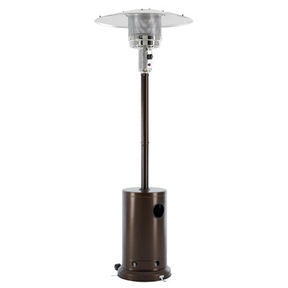 48,000 BTU Propane Patio Heater with Tabletop, Double-Layer Stainless Steel Burner and Safety Protection System, with Wheels for Home&Commercial Use