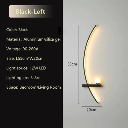 Bedside LED Wall Lamp Smart Remote Control Left Right Lighting Wall Sconces Bedroom Study Living Room Indoor Led Lights Lustre
