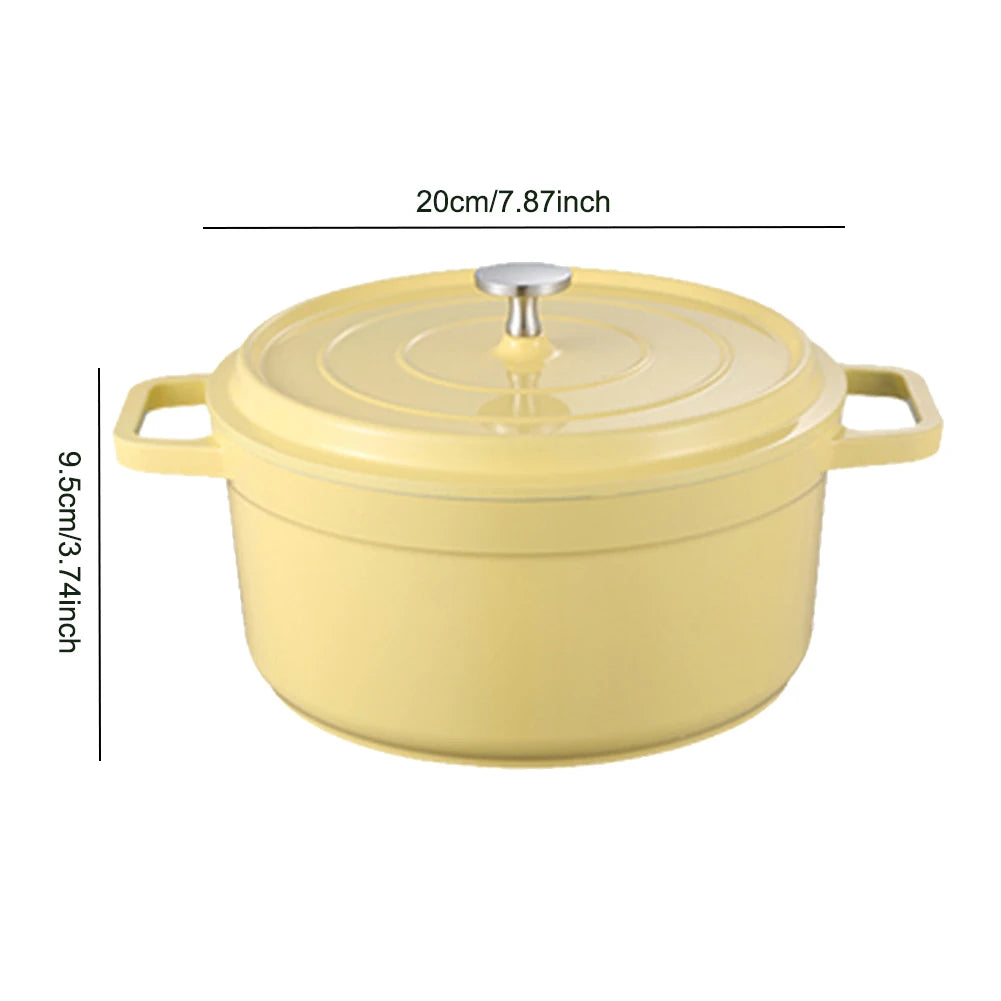 Enameled Cast Aluminum Dutch Oven with Lid Home Kitchen Enamel Stock