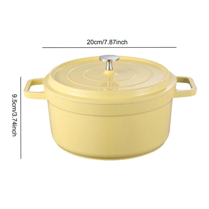 Enameled Cast Aluminum Dutch Oven with Lid Home Kitchen Enamel Stock
