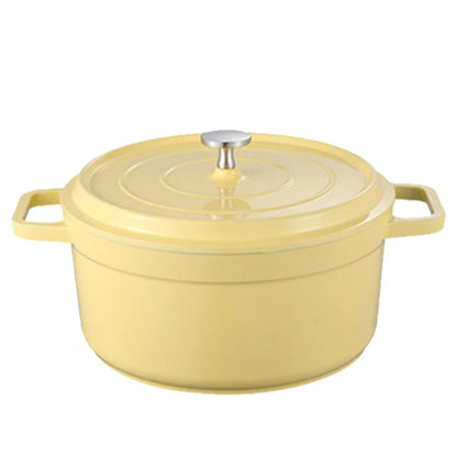 Enameled Cast Aluminum Dutch Oven with Lid Home Kitchen Enamel Stock