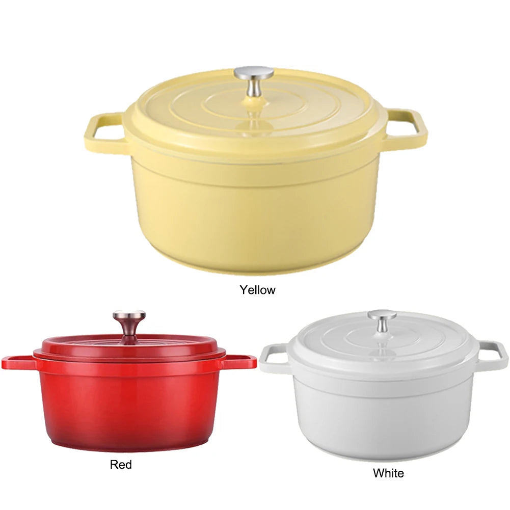 Enameled Cast Aluminum Dutch Oven with Lid Home Kitchen Enamel Stock