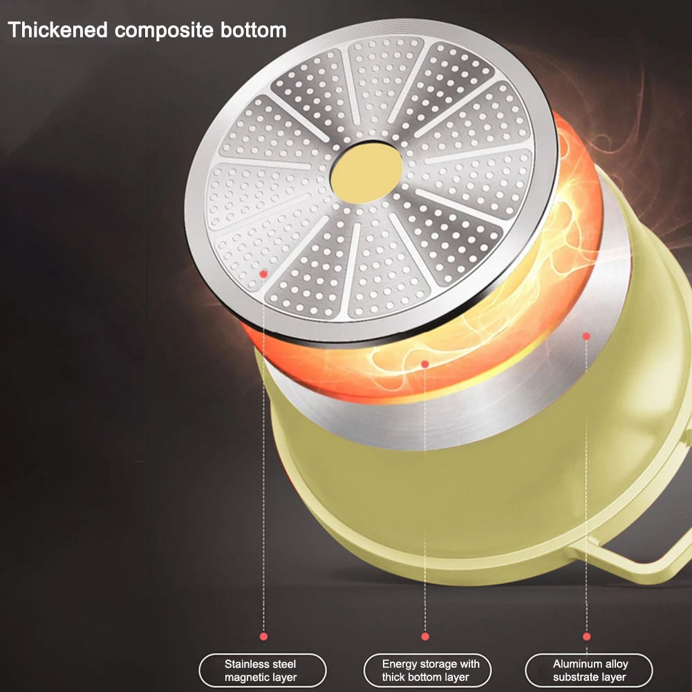 Enameled Cast Aluminum Dutch Oven with Lid Home Kitchen Enamel Stock