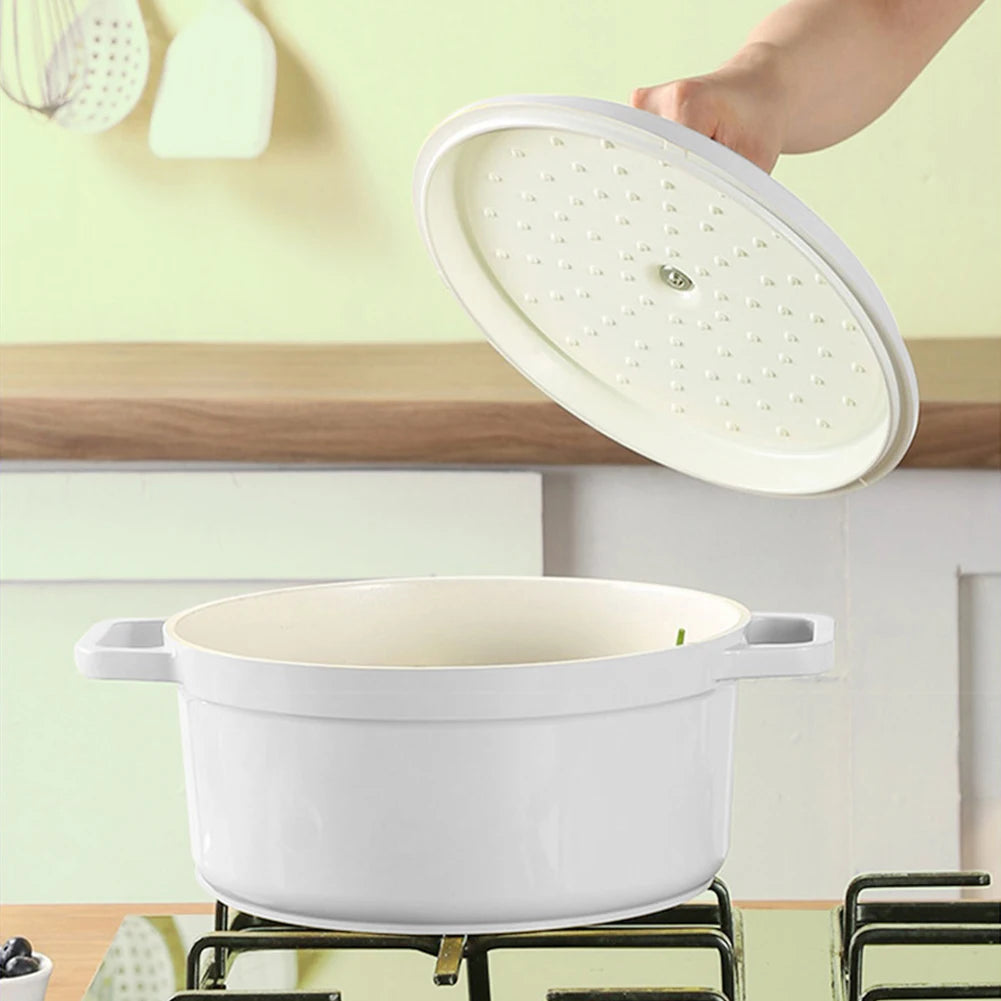 Enameled Cast Aluminum Dutch Oven with Lid Home Kitchen Enamel Stock